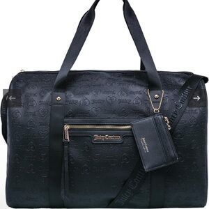 Viral Juicy Couture Black Embossed Travel Bag